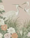 Papier peint Les aigrettes du cerisier - Rose