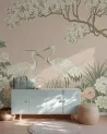 Papier peint Les aigrettes du cerisier - Rose