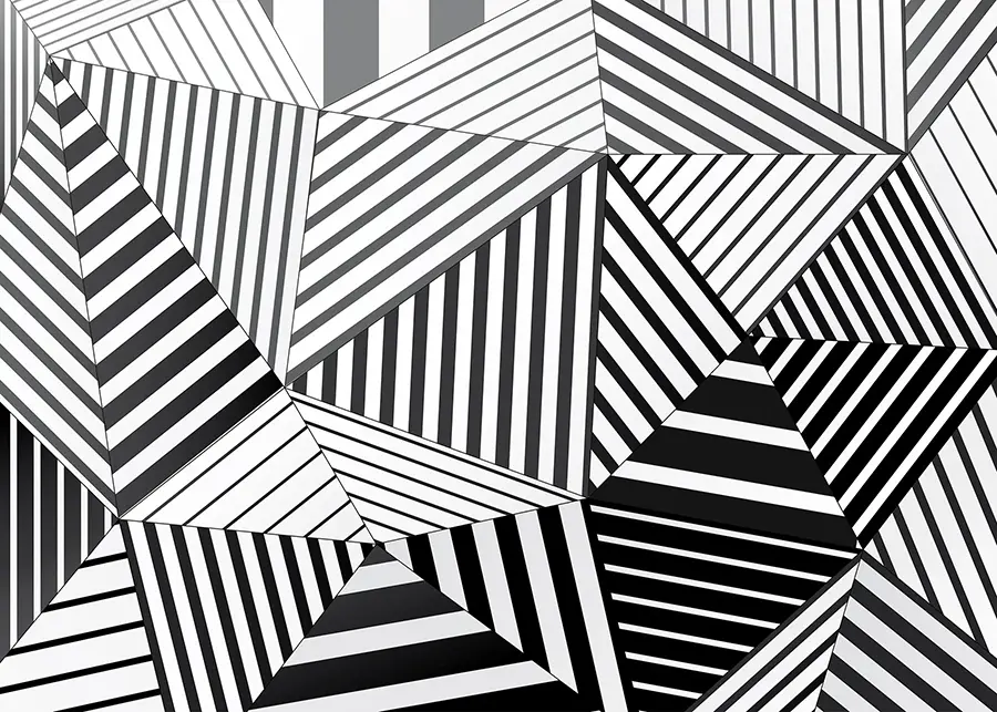 Aperçu panoramique - Papier-peint design géométrique Triangles noir et blanc